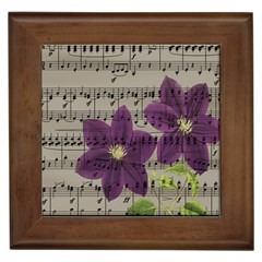 Vintage Purple Flowers Framed Tiles