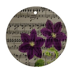 Vintage Purple Flowers Ornament (round) by Valentinaart