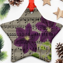 Vintage Purple Flowers Ornament (star) by Valentinaart