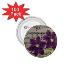 Vintage Purple Flowers 1 75  Buttons (100 Pack) 