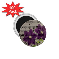 Vintage Purple Flowers 1 75  Magnets (100 Pack) 