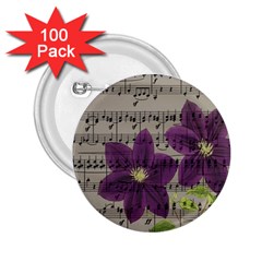 Vintage Purple Flowers 2 25  Buttons (100 Pack) 