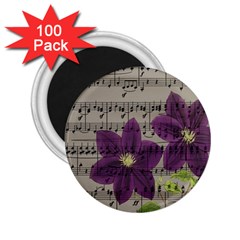 Vintage Purple Flowers 2 25  Magnets (100 Pack)  by Valentinaart