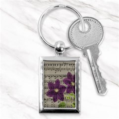 Vintage Purple Flowers Key Chains (rectangle)  by Valentinaart