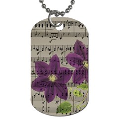 Vintage Purple Flowers Dog Tag (one Side)