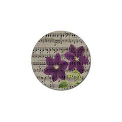 Vintage Purple Flowers Golf Ball Marker (4 Pack)