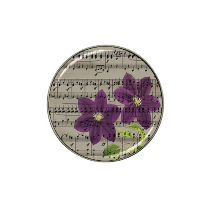 Vintage purple flowers Hat Clip Ball Marker