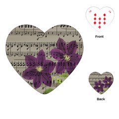 Vintage Purple Flowers Playing Cards (heart) 