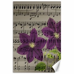 Vintage Purple Flowers Canvas 24  X 36 