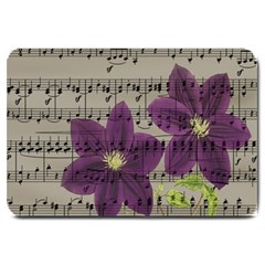 Vintage Purple Flowers Large Doormat  by Valentinaart