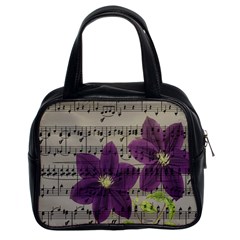 Vintage Purple Flowers Classic Handbags (2 Sides) by Valentinaart