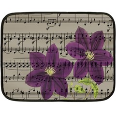 Vintage Purple Flowers Double Sided Fleece Blanket (mini) 