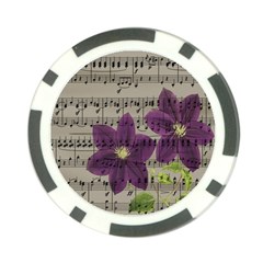 Vintage Purple Flowers Poker Chip Card Guard (10 Pack)