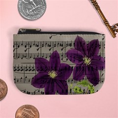 Vintage Purple Flowers Mini Coin Purses by Valentinaart