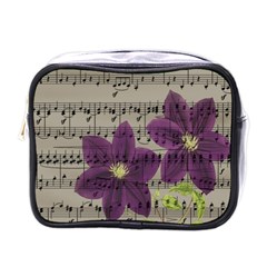 Vintage Purple Flowers Mini Toiletries Bags by Valentinaart