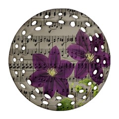 Vintage Purple Flowers Ornament (round Filigree)