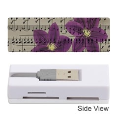 Vintage Purple Flowers Memory Card Reader (stick)  by Valentinaart