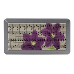 Vintage Purple Flowers Memory Card Reader (mini) by Valentinaart