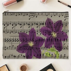 Vintage Purple Flowers Cosmetic Bag (xxxl)  by Valentinaart