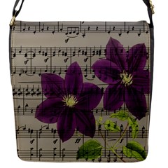 Vintage Purple Flowers Flap Messenger Bag (s) by Valentinaart