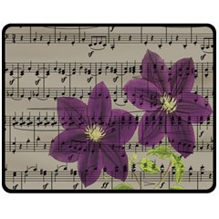 Vintage Purple Flowers Double Sided Fleece Blanket (medium)  by Valentinaart