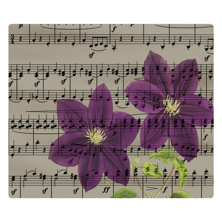 Vintage purple flowers Double Sided Flano Blanket (Small) 