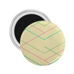 Abstract Yellow Geometric Line Pattern 2.25  Magnets Front