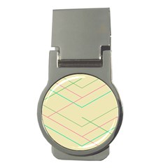 Abstract Yellow Geometric Line Pattern Money Clips (round) 