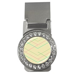 Abstract Yellow Geometric Line Pattern Money Clips (cz) 