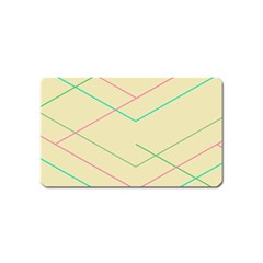 Abstract Yellow Geometric Line Pattern Magnet (name Card)