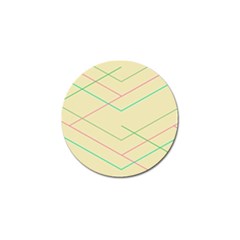 Abstract Yellow Geometric Line Pattern Golf Ball Marker