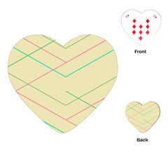 Abstract Yellow Geometric Line Pattern Playing Cards (heart) 