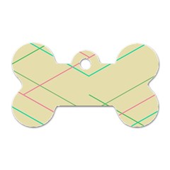 Abstract Yellow Geometric Line Pattern Dog Tag Bone (two Sides)