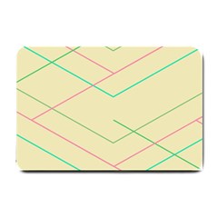 Abstract Yellow Geometric Line Pattern Small Doormat 