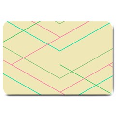 Abstract Yellow Geometric Line Pattern Large Doormat 