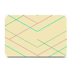 Abstract Yellow Geometric Line Pattern Plate Mats