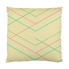 Abstract Yellow Geometric Line Pattern Standard Cushion Case (two Sides)