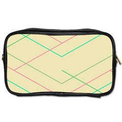 Abstract Yellow Geometric Line Pattern Toiletries Bags by Simbadda