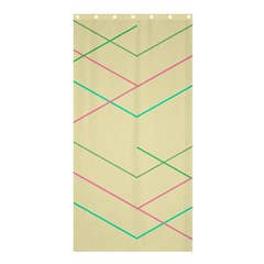 Abstract Yellow Geometric Line Pattern Shower Curtain 36  X 72  (stall) 