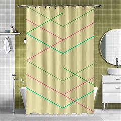 Abstract Yellow Geometric Line Pattern Shower Curtain 48  X 72  (small) 