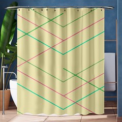 Abstract Yellow Geometric Line Pattern Shower Curtain 60  X 72  (medium) 