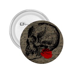 Skull And Rose  2 25  Buttons