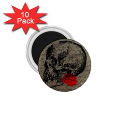 Skull And Rose  1 75  Magnets (10 Pack) 