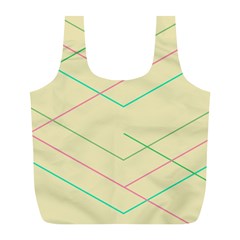 Abstract Yellow Geometric Line Pattern Full Print Recycle Bags (l)  by Simbadda