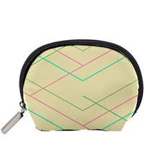 Abstract Yellow Geometric Line Pattern Accessory Pouches (small) 