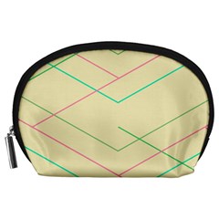 Abstract Yellow Geometric Line Pattern Accessory Pouches (large) 