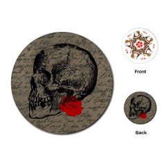 Skull And Rose  Playing Cards (round) 