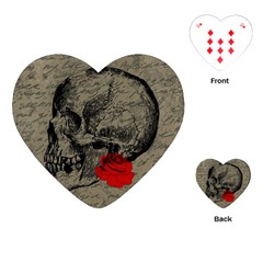 Skull And Rose  Playing Cards (heart)  by Valentinaart