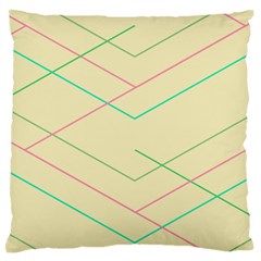 Abstract Yellow Geometric Line Pattern Standard Flano Cushion Case (one Side) by Simbadda