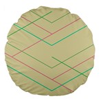 Abstract Yellow Geometric Line Pattern Large 18  Premium Flano Round Cushions Front